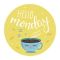 Vector illustration of Hello Monday