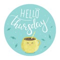 Vector illustration of Hello Thursday