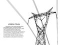 Vector Illustration. High Voltage  Towers Electric Power Transmission. Lines Supplies Electricity to the Text.  Pylon, pole networ Royalty Free Stock Photo