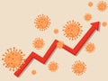 Vector and Illustration. of higher statistics Coronavirus Covid-19 infection