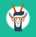 Vector illustration with hipster goat