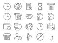 History and time management icon set. Included the icons as Anti-Aging, revert, time, reverse, u-turn, time machine, waiting, resc