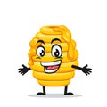 Vector illustration of hive bee mascot or character Royalty Free Stock Photo