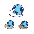 Vector illustration of holding the world in one hand