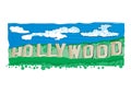 Vector illustration of Hollywood sign in Los Angeles. Flat style illustration