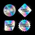 Vector Illustration Holographic Sticker Set