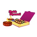 Diya Diwali festival with chocolate box Royalty Free Stock Photo