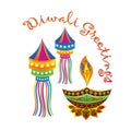 Illuminating Diwali: A Vector Illustration of Sacred Diyas, Embracing the Essence of the Festival of Light