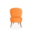 Vector illustration of a home chair for the interior. Cozy orange armchair on an isolated white background. Modern Royalty Free Stock Photo