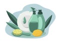 Vector illustration. home cleaning products. dishwashing liquid. environmentally friendly cleaning products