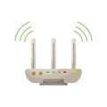 Vector illustration of a home router. Home wireless internet. Flat style Royalty Free Stock Photo