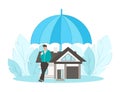 Vector illustration of home security, real estate Royalty Free Stock Photo