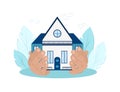 Vector illustration of home security, real estate Royalty Free Stock Photo