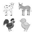 Vector design of homestead and agriculture icon. Collection of homestead and kitchen stock vector illustration. Royalty Free Stock Photo