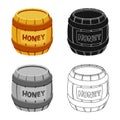 Vector design of honey and barrel logo. Collection of honey and healthy stock symbol for web.