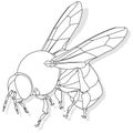 Vector illustration of honey bee on white background. Coloring image Royalty Free Stock Photo