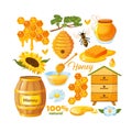 Set of honey products