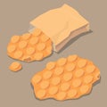 Vector illustration of Hong Kong traditional street snack - egg waffle Royalty Free Stock Photo