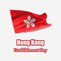Vector illustration for Hong Kong Establishment Day. Royalty Free Stock Photo
