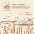 Vector illustration - horizontal seamless pattern family farm with a place for text and logo.