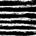 Vector Illustration horizontal striped hand drawn pattern. Black and white background. Grunge clothing style ink design.