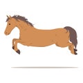 vector illustration of a horse in a high jump. The theme of equestrian sports, training and animal husbandry Royalty Free Stock Photo