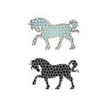 vector illustration of a horse with a mosaic texture for an icon, symbol or logo Royalty Free Stock Photo