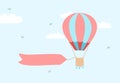 Vector illustration of hot air balloon with banner Royalty Free Stock Photo