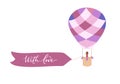 Vector illustration of hot air balloon with banner Royalty Free Stock Photo