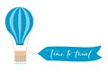 Vector illustration of hot air balloon with banner Royalty Free Stock Photo