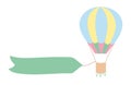 Vector illustration of hot air balloon with banner Royalty Free Stock Photo