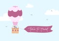 Vector illustration of hot air balloon with banner Royalty Free Stock Photo