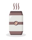 Vector illustration of hot coffee in a can bottle, logo and icon, perfect for advertising coffee products Royalty Free Stock Photo