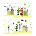 Hotel people vector illustration in flat style Royalty Free Stock Photo