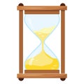 Vector illustration of hourglass or sandglass isolated on white background