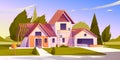 Vector illustration of house construction site