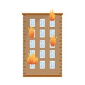 Vector illustration of house and flame logo. Set of house and multistorey vector icon for stock.