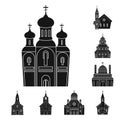 Vector illustration of house and parish symbol. Set of house and building stock vector illustration. Royalty Free Stock Photo