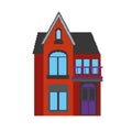 Vector illustration of a house in pixel art style.