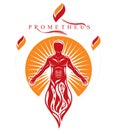 Vector illustration of human, athlete. Prometheus concept.