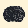 Vector illustration of human brain on white background Royalty Free Stock Photo