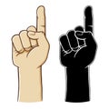 Hand Gesture Pointing Number One Sign Royalty Free Stock Photo