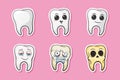 Set of stickers of human tooths Royalty Free Stock Photo