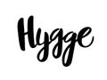 Vector illustration of hygge text for logo.