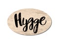 Vector illustration of hygge text for logo.