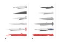 Vector illustration of hypersonic rockets on a white background