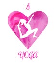 Vector illustration I love yoga