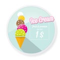 Vector illustration of ice cream cafe menu Royalty Free Stock Photo