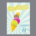 Vector illustration of ice cream cafe menu Royalty Free Stock Photo