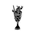 Vector illustration of ice cream in a glass cup. Royalty Free Stock Photo